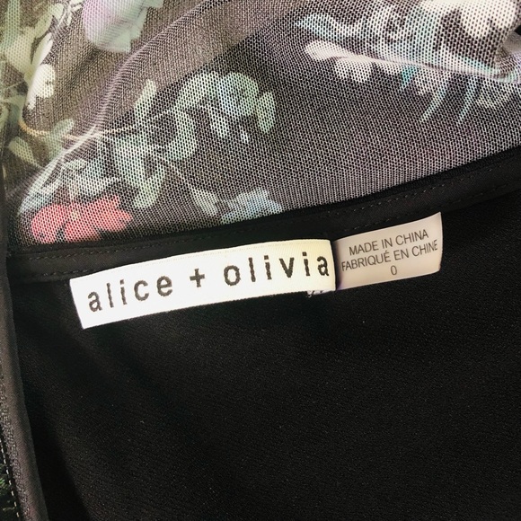 NEW!!! Alice + Olivia Delora Floral Long Sleeve Ruched Turtleneck Dress - Picture 12 of 14